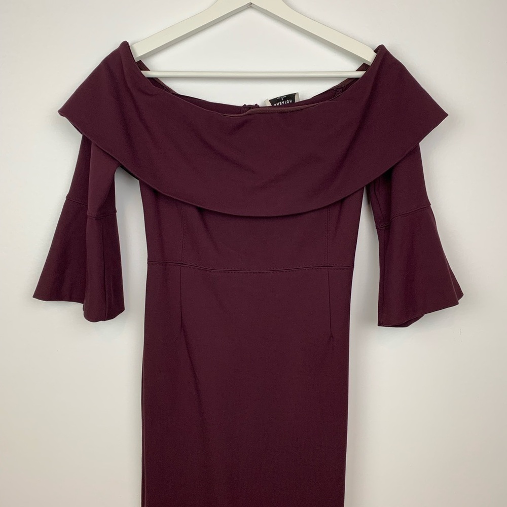 Babaton Giovanni Off The Shoulder Dress Bodycon Plum Purple Size 4 Aritzia - Picture 2 of 10